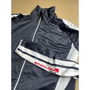 Endura FS260-Pro Cycling Jacket Mens Small Black White Full Zip Road Bike Coat
